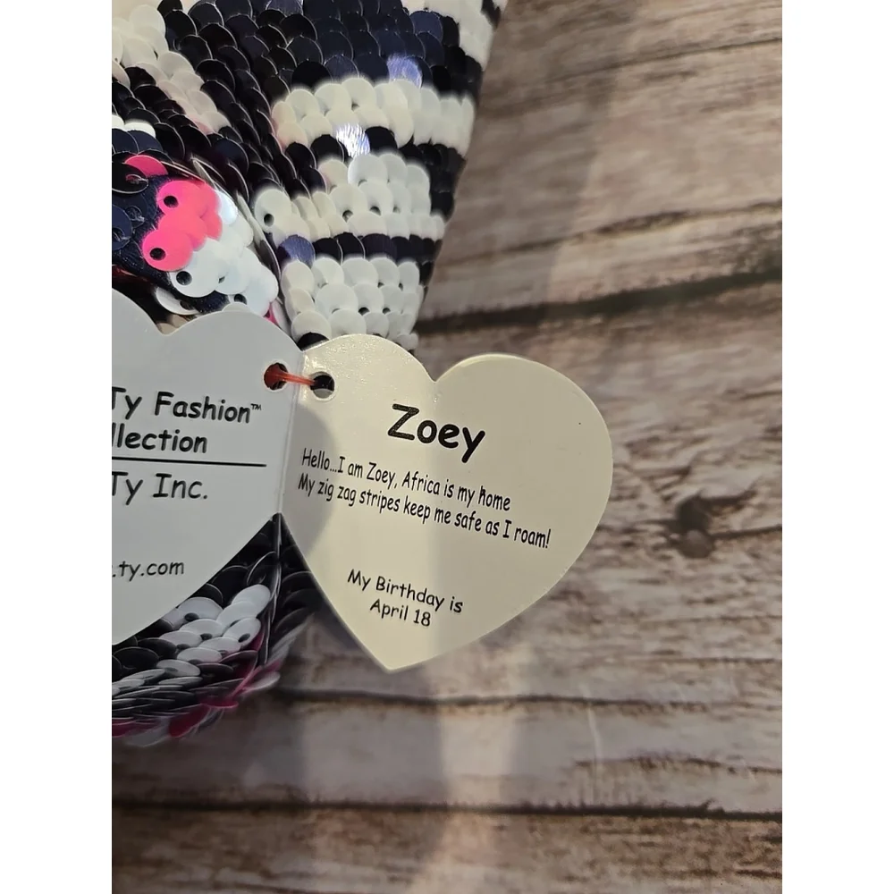 TY Fashion Slippers Zoey Zebra NWT Girls Size 1 To 3 (212)